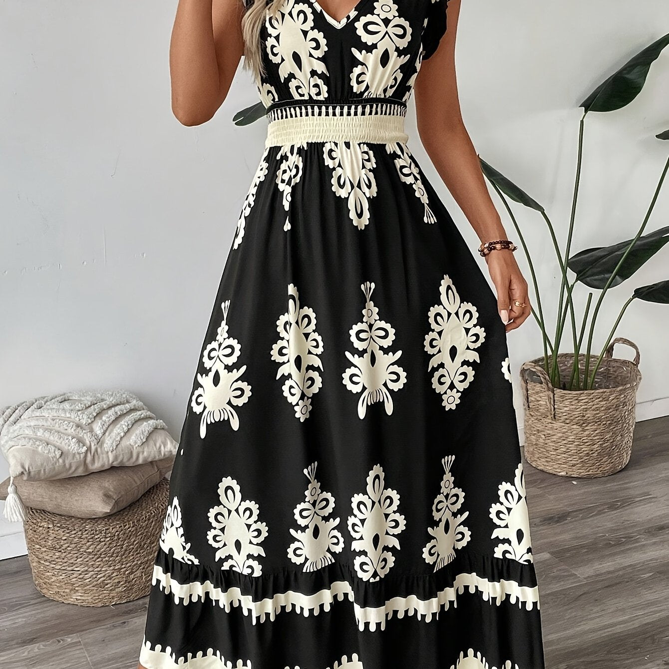 Women's Navy Blue Floral Print
