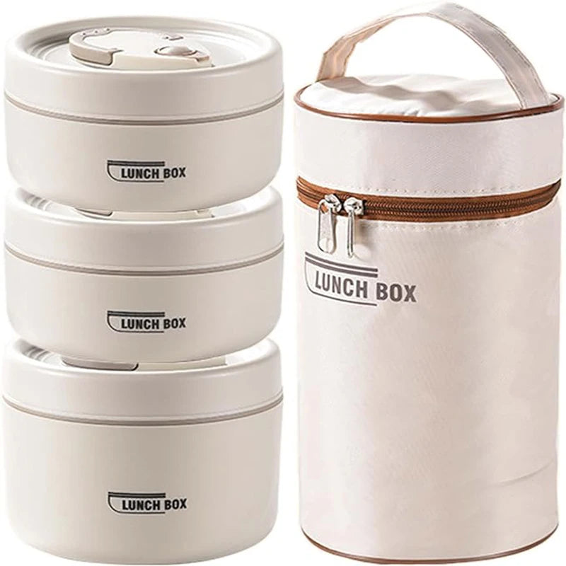 Thermal lunch box with 3 containers