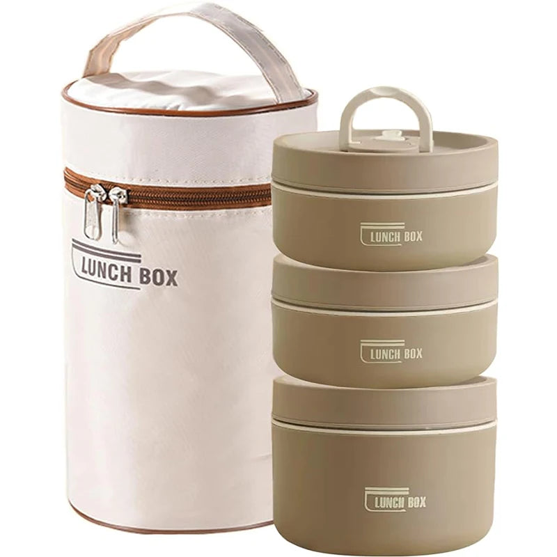 Thermal lunch box with 3 containers