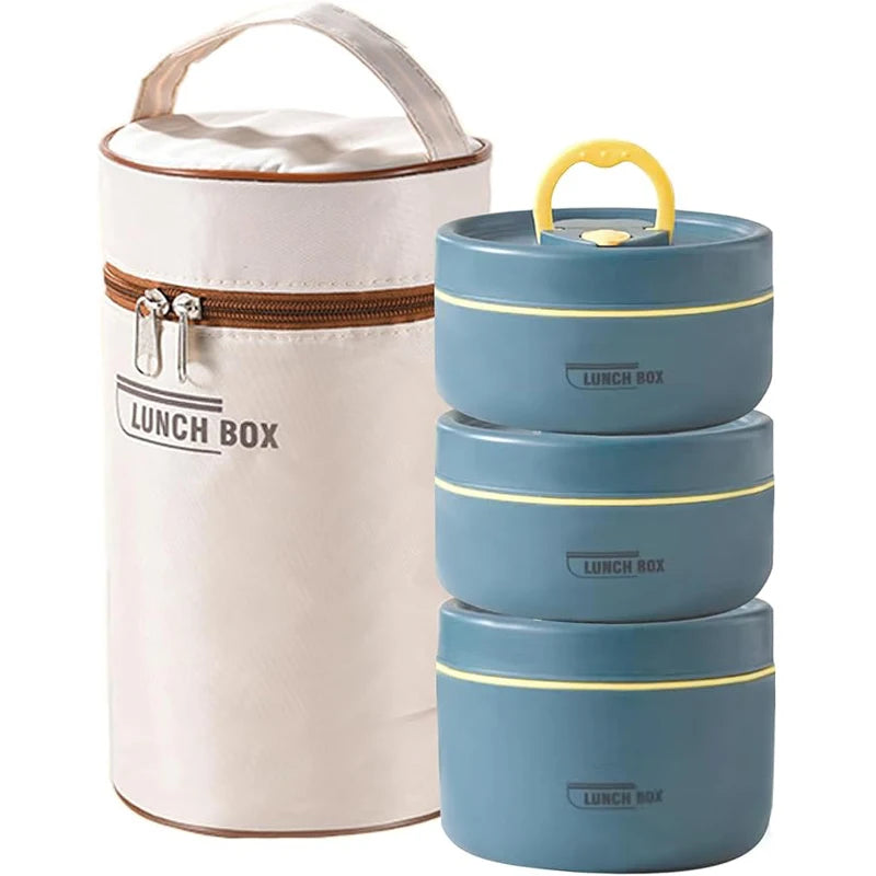 Thermal lunch box with 3 containers