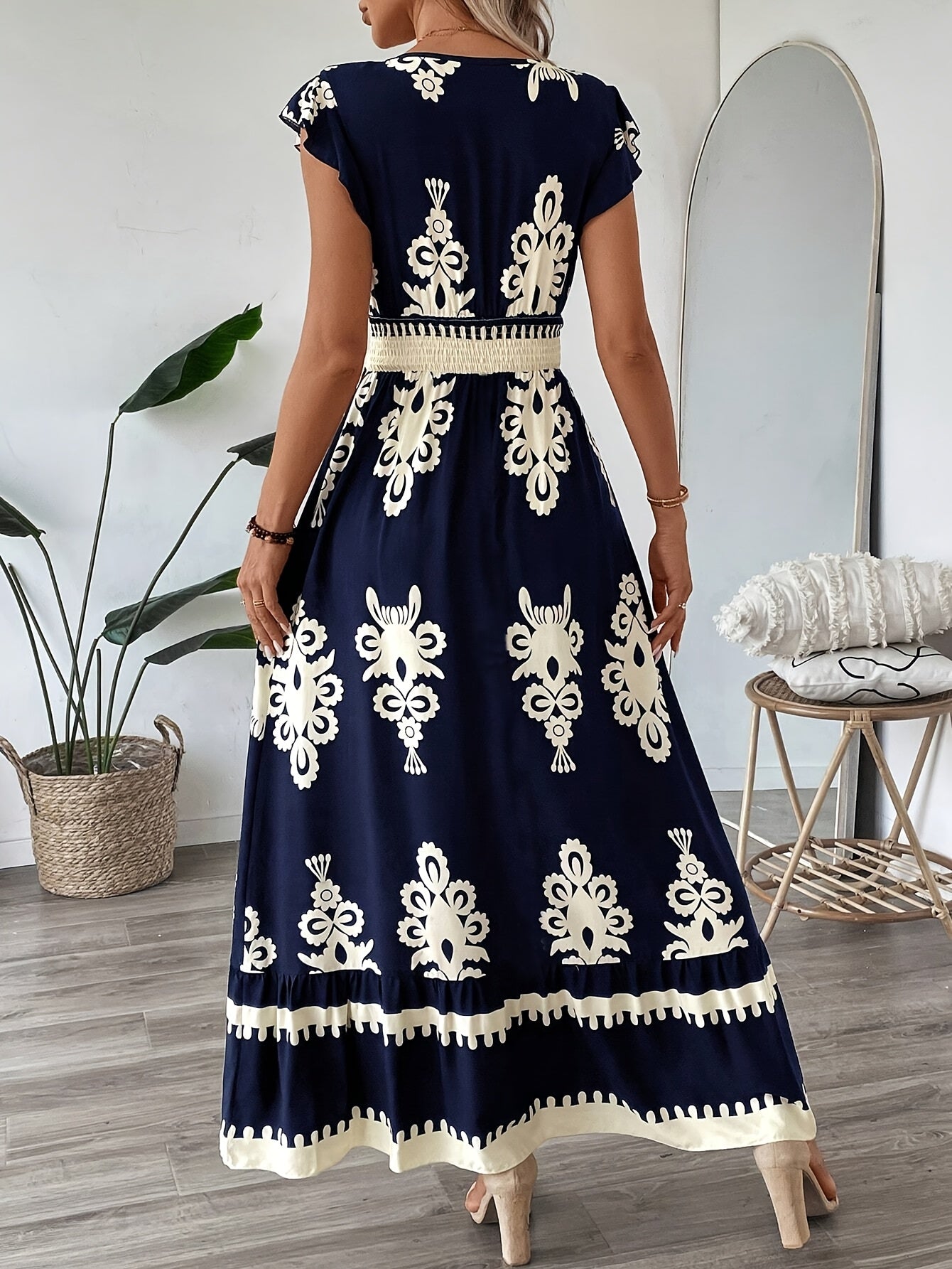 Women's Navy Blue Floral Print
