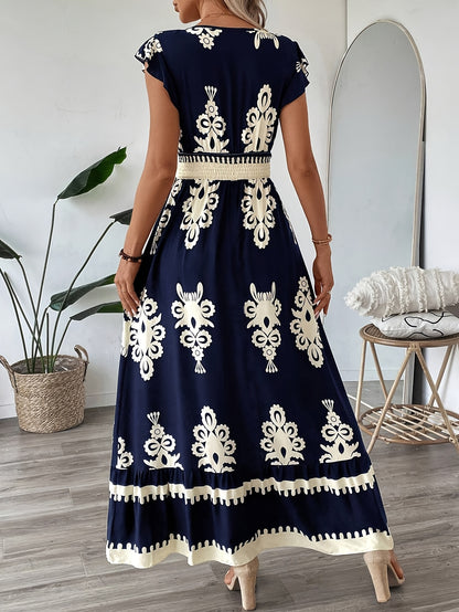 Women's Navy Blue Floral Print
