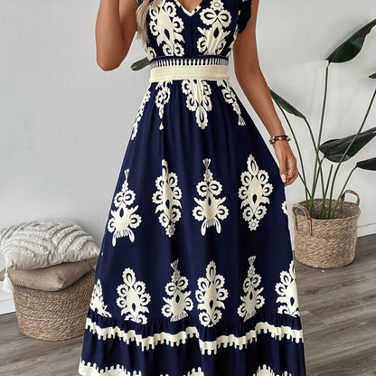 Women's Navy Blue Floral Print