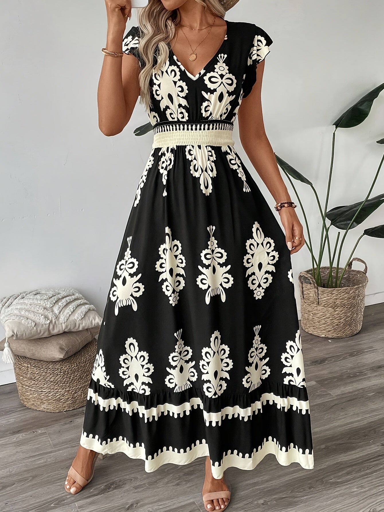 Women's Navy Blue Floral Print