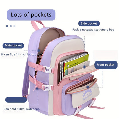 Chic Nylon Backpack for Girls