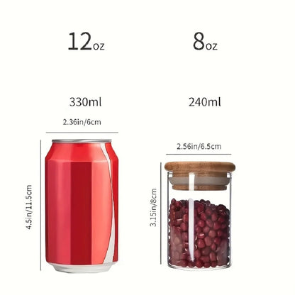 Glass Spice Jars with Bamboo Lid (12 Pcs)