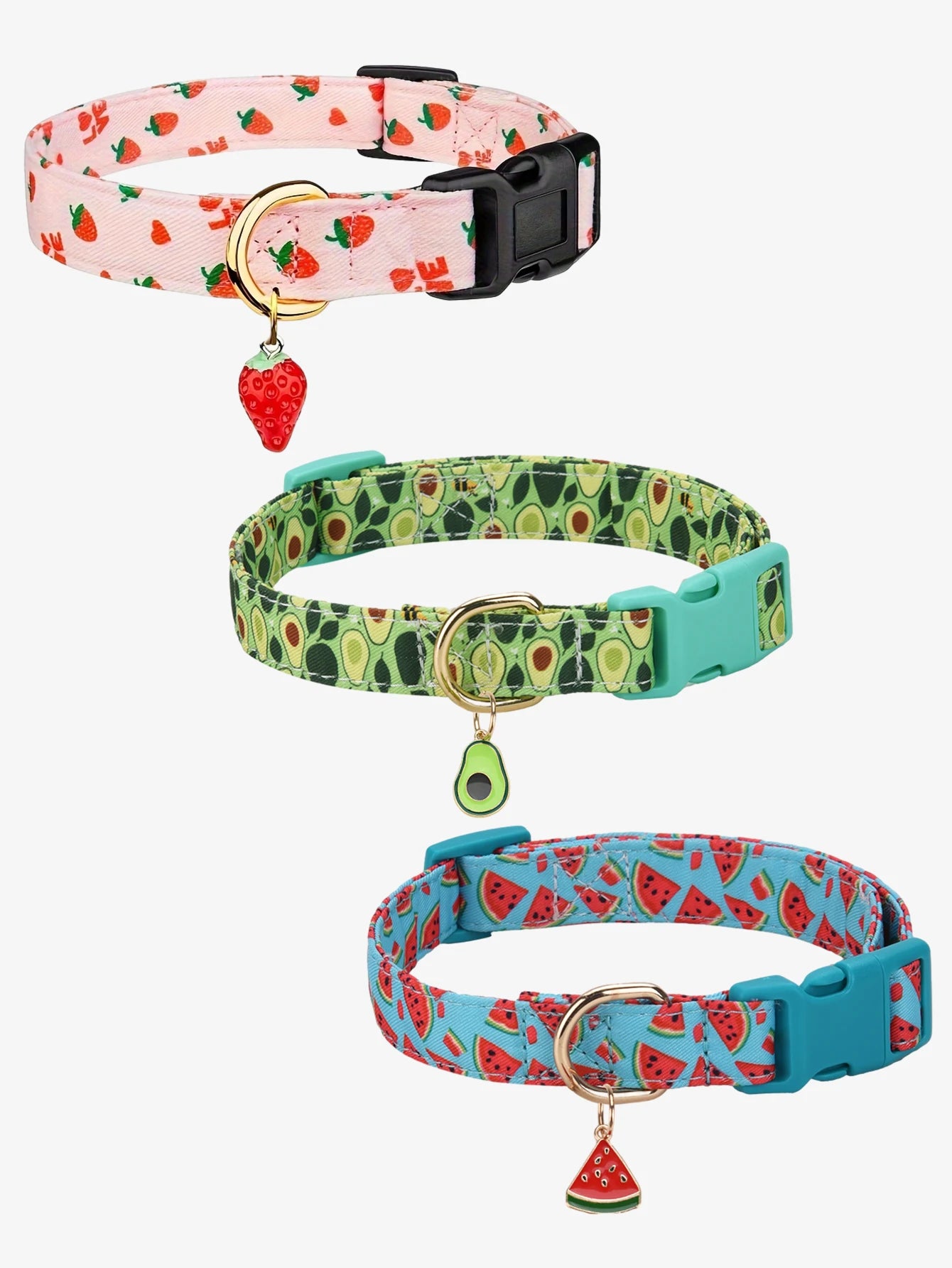 Metal fruit pendant collar for dogs and cats