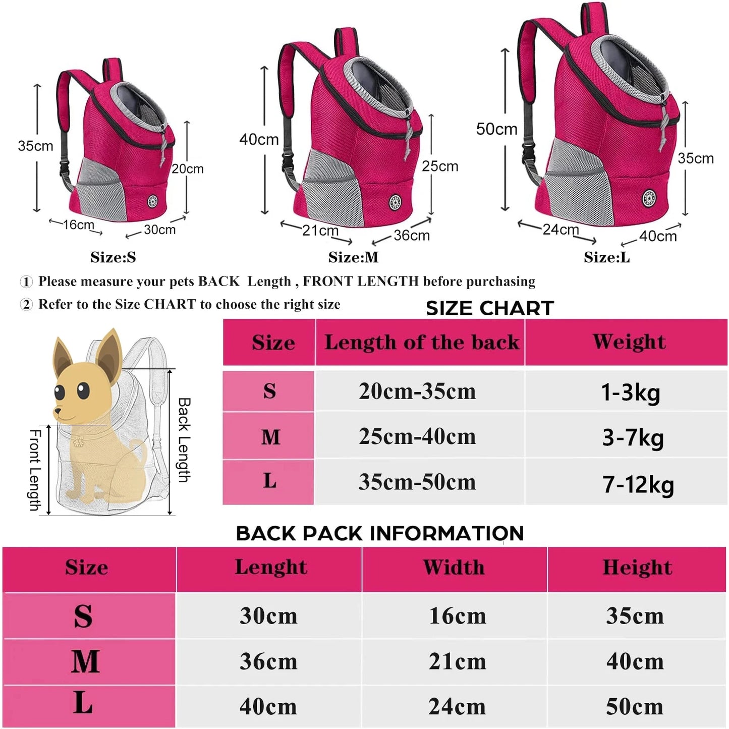 Portable Dog Carrier Backpack