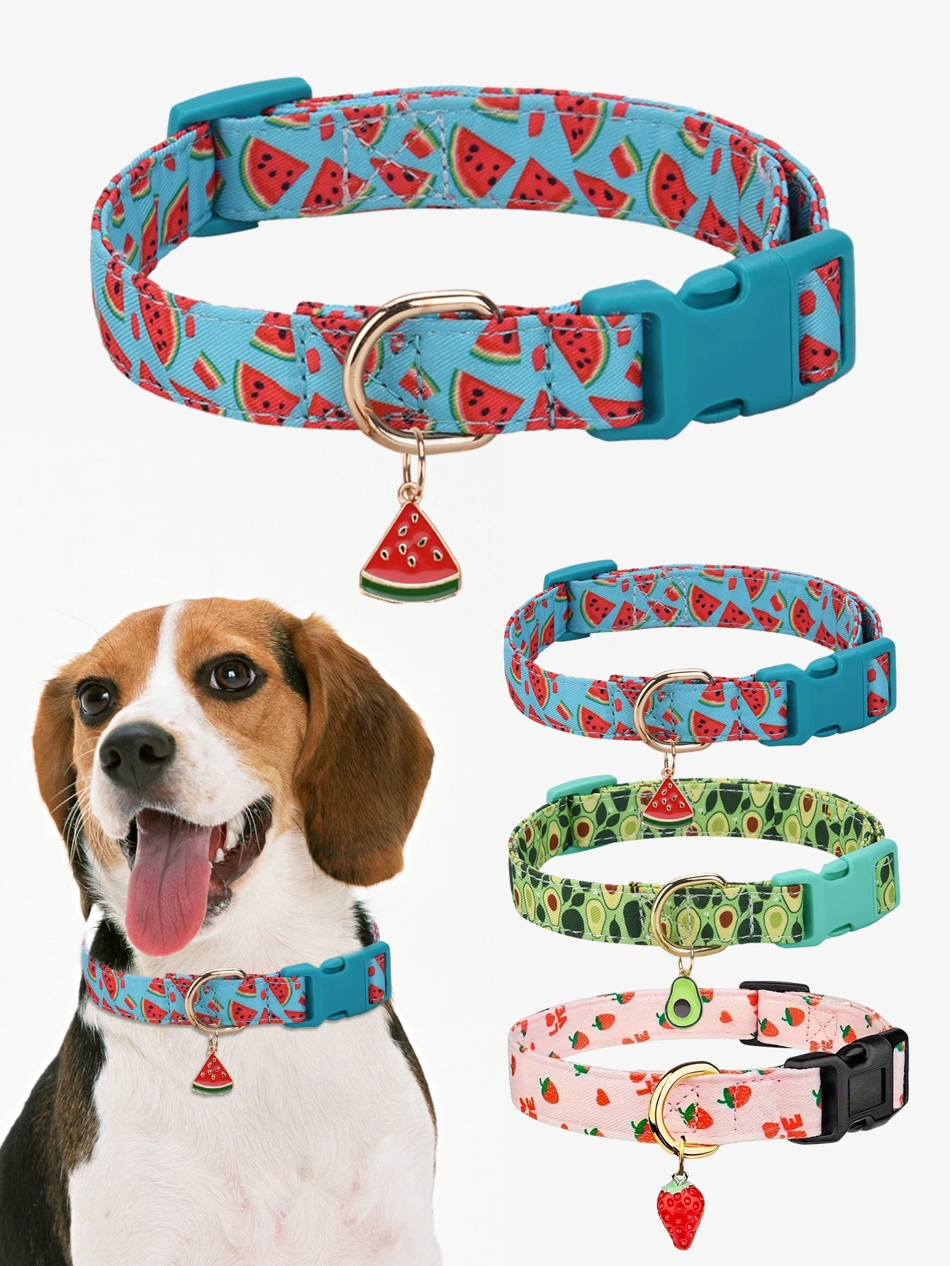 Metal fruit pendant collar for dogs and cats