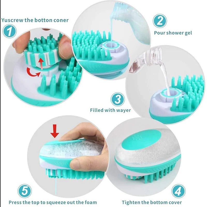 Pet bath and massage brush