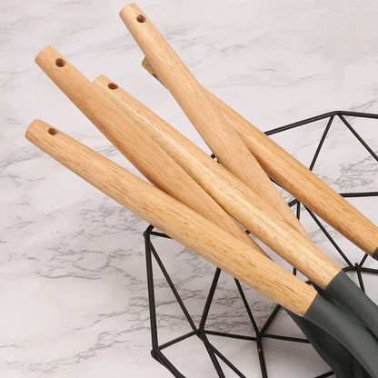Silicone Kitchen Utensils with Non-Stick Storage Bucket