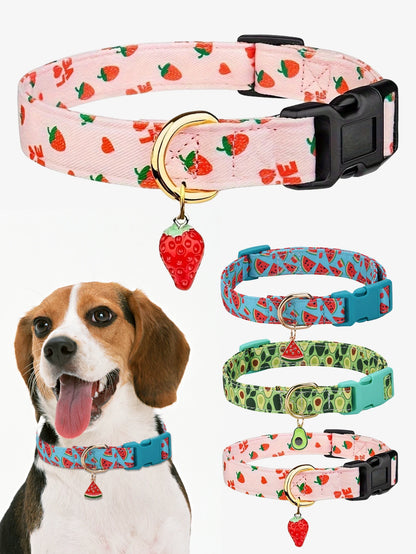 Metal fruit pendant collar for dogs and cats