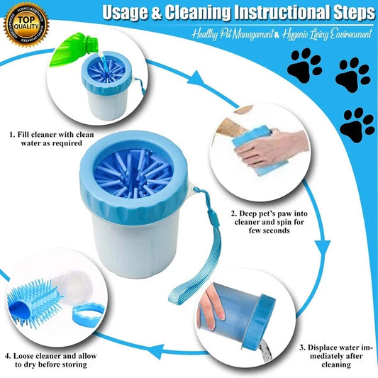 Portable pet paw cleaning cup